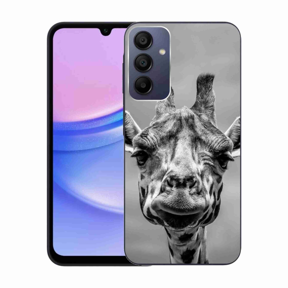 Gélový kryt mmCase na Samsung Galaxy A15 4G/5G - čiernobiela žirafa