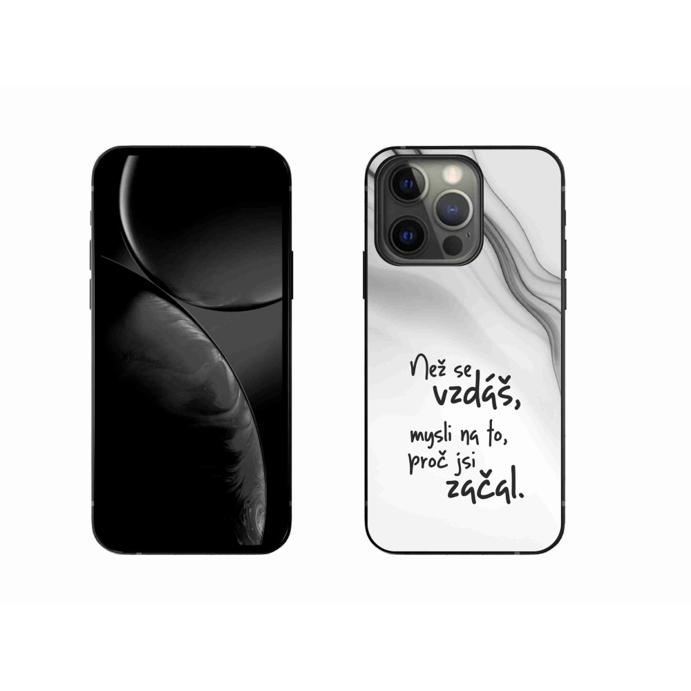 Gélový kryt mmCase na iPhone 13 Pro 6.1 - citát 2 biele pozadie