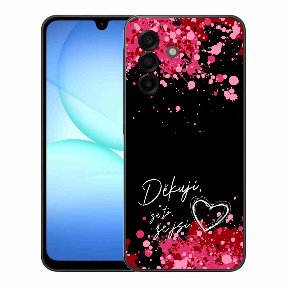 Gélový kryt mmCase na Samsung Galaxy A17 4G/5G - zamilovaný text 2 čierne pozadie