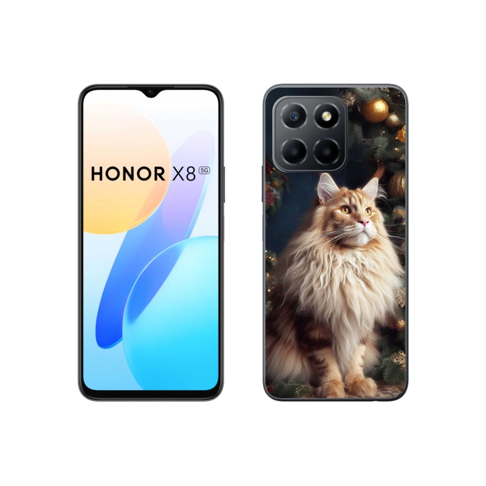 Gélový kryt mmCase na Honor X8 5G/70 Lite 5G - mačka pri stromčeku