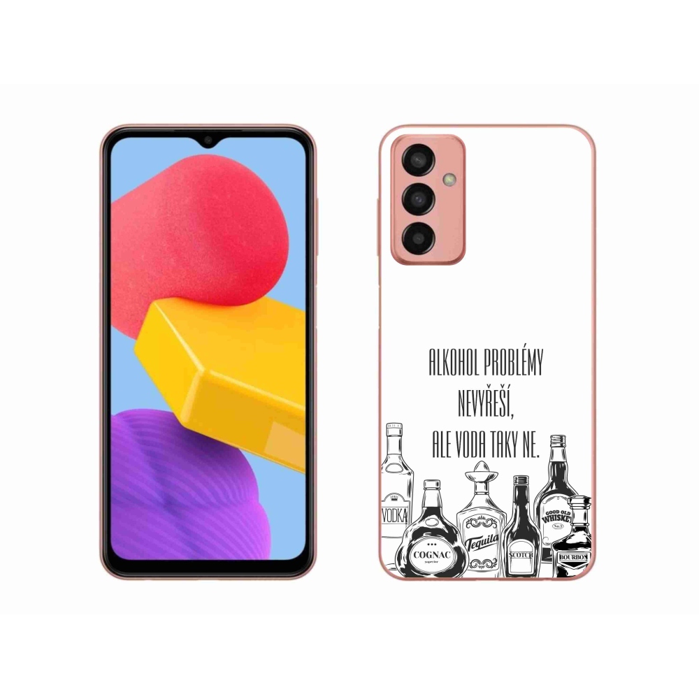 Gélový kryt mmCase na Samsung Galaxy M13 - vtipný text biele pozadie