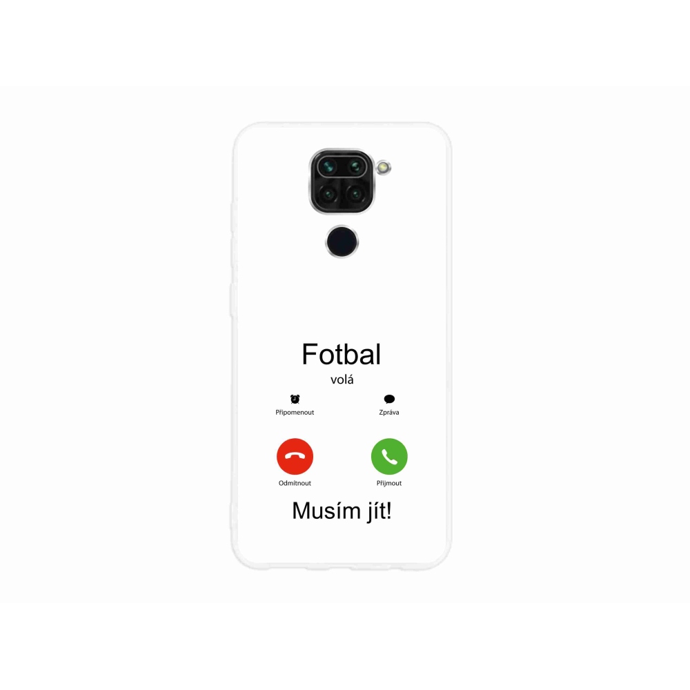 Gélový kryt mmCase na Xiaomi Redmi Note 9 - futbal volá biele pozadie