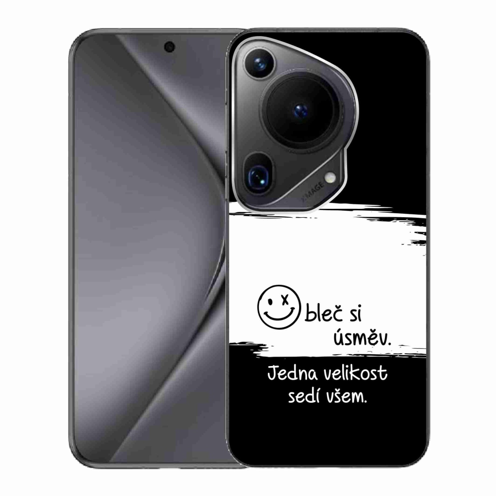 Gélový kryt mmCase na Huawei Pura 70 Ultra - vtipný text 8 bieločierne pozadie