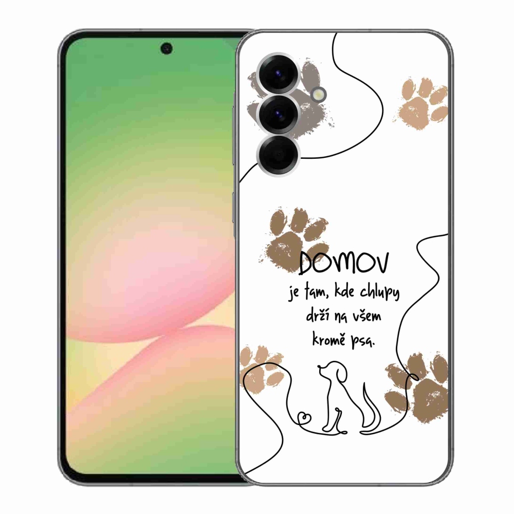 Gélový kryt mmCase na Samsung Galaxy A56 5G - psí motív biele pozadie