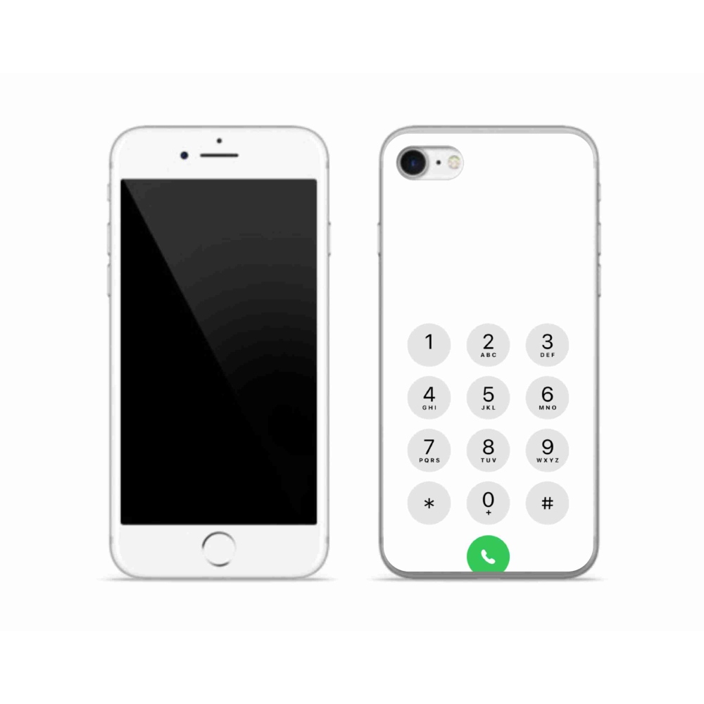 Gélový kryt mmCase na iPhone SE (2020) - biely číselník