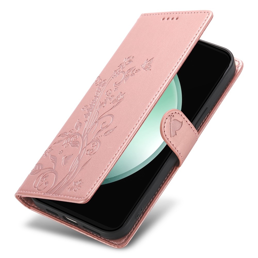 Flowers knižkové púzdro na Samsung Galaxy S25 FE - ružovozlaté
