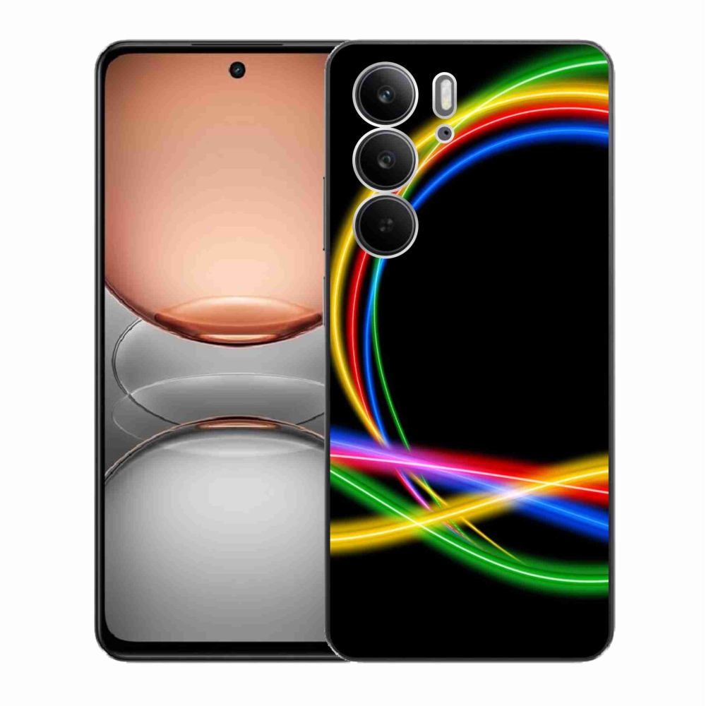 Gélový kryt mmCase na Realme C75 - neónové kruhy