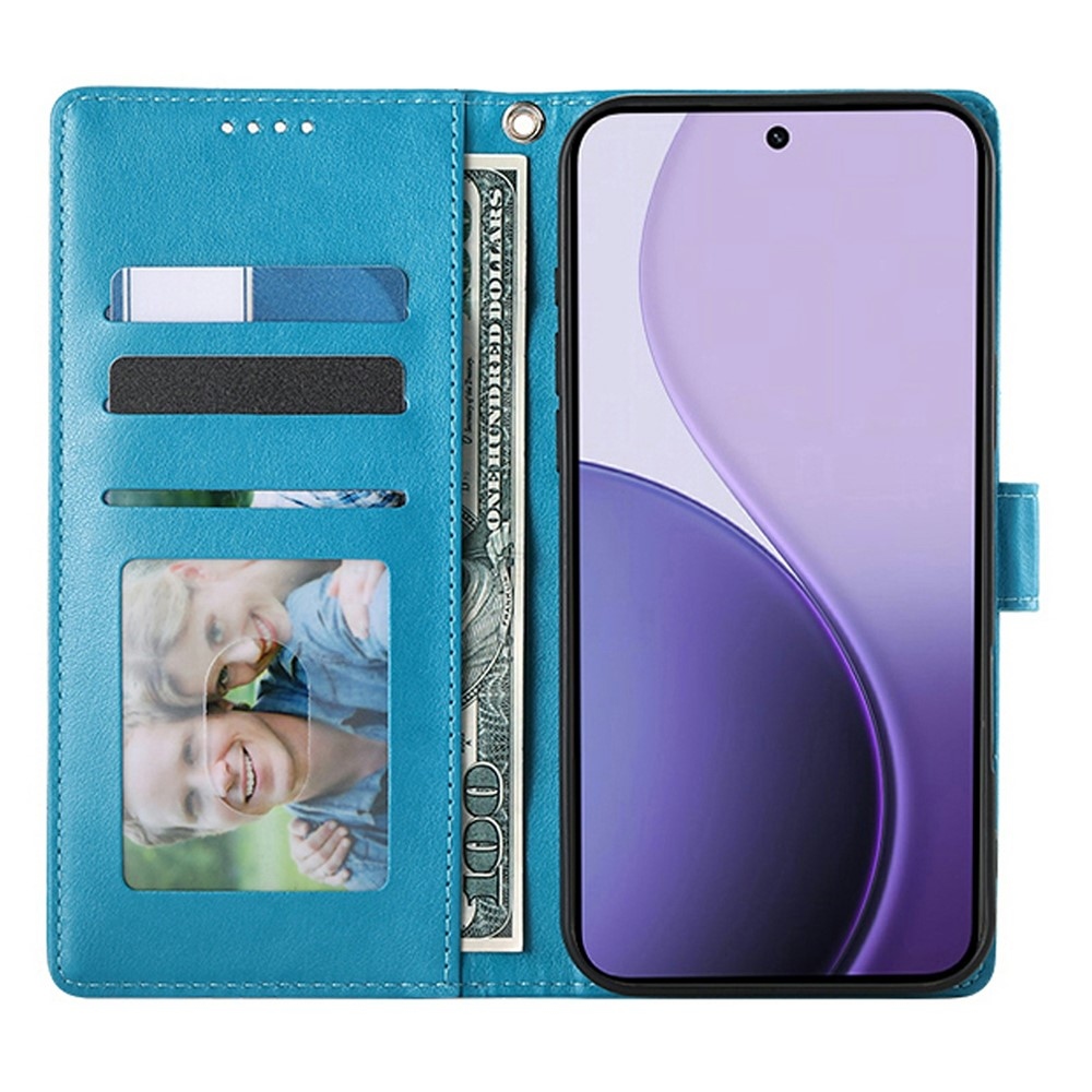 Flowery knižkové púzdro na Xiaomi Redmi 15 5G (169mm) - modré