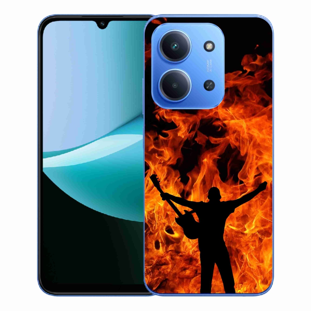 Gélový kryt mmCase na Xiaomi Redmi 15C 4G/5G (173mm) - muzikant a oheň