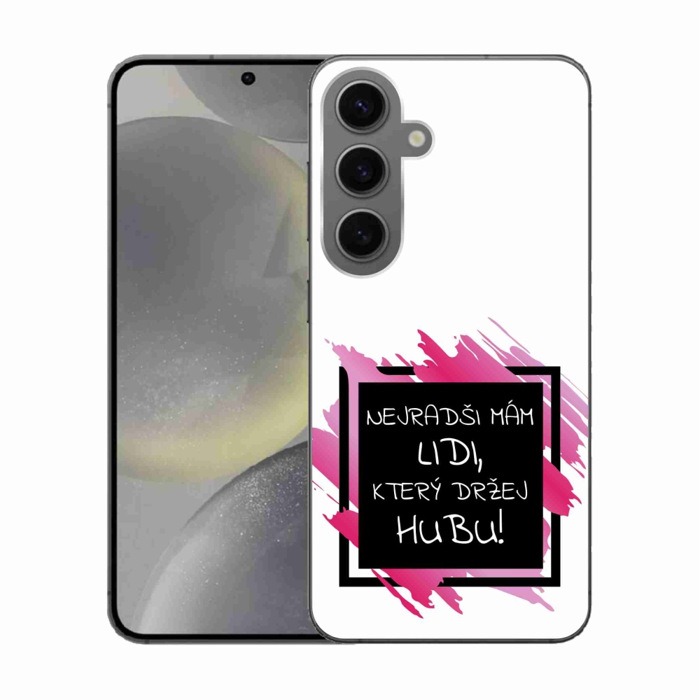 Gélový kryt mmCase na Samsung Galaxy S24 - vtipný text 7 čiernobiele pozadie