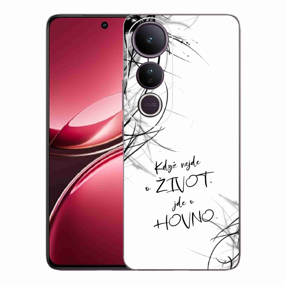 Gélový kryt mmCase na Vivo V50 Lite 4G/5G - vtipný text 16 biele pozadie