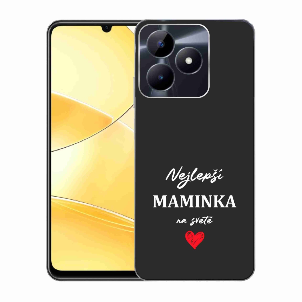 Gélový kryt mmCase na Realme C51/C53 - najlepšia mamička 1 čierne pozadie