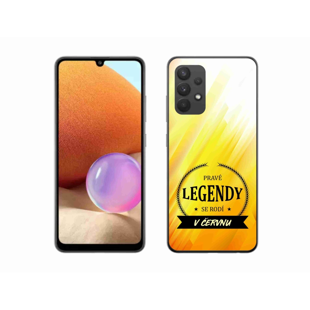 Gélový kryt mmCase na Samsung Galaxy A32 4G - legendy v júni žlté pozadie