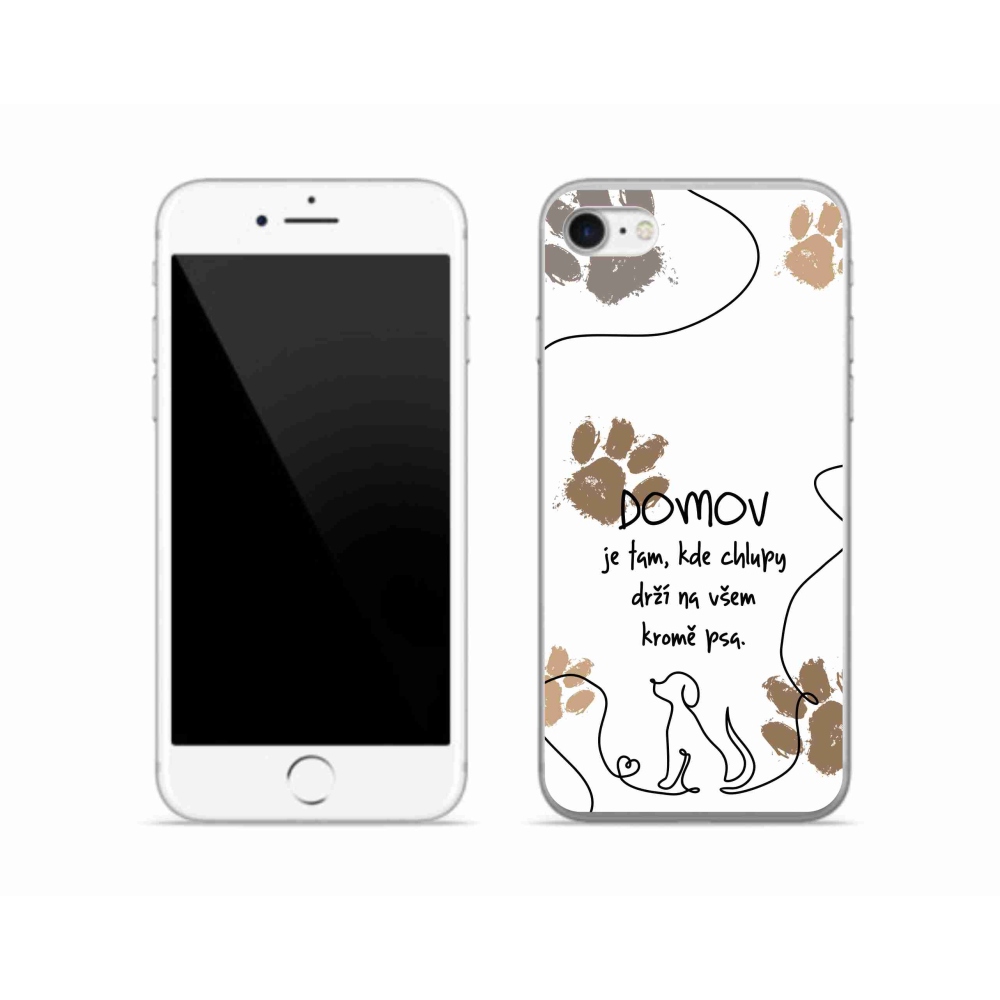 Gélový kryt mmCase na iPhone SE (2020) - psí motív biele pozadie