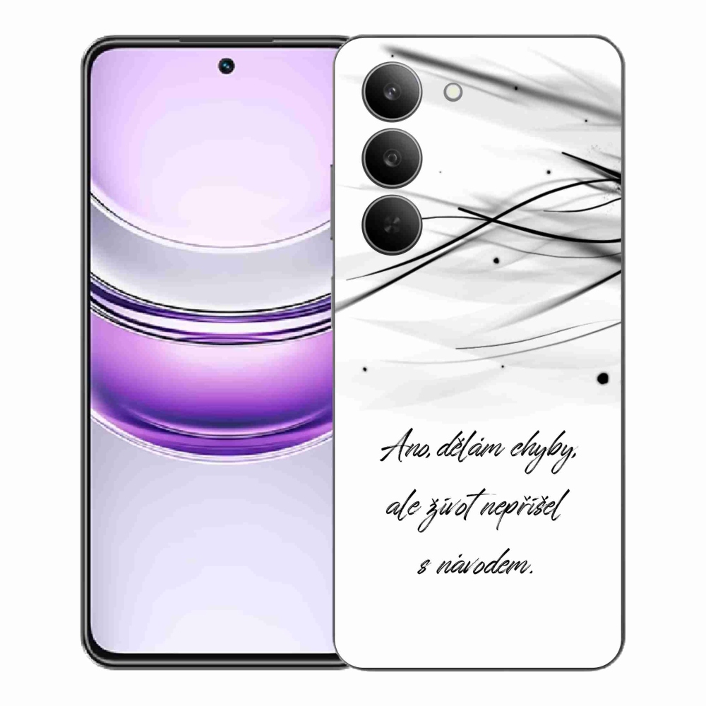 Gélový kryt mmCase na Realme 14x 5G - citát biele pozadie