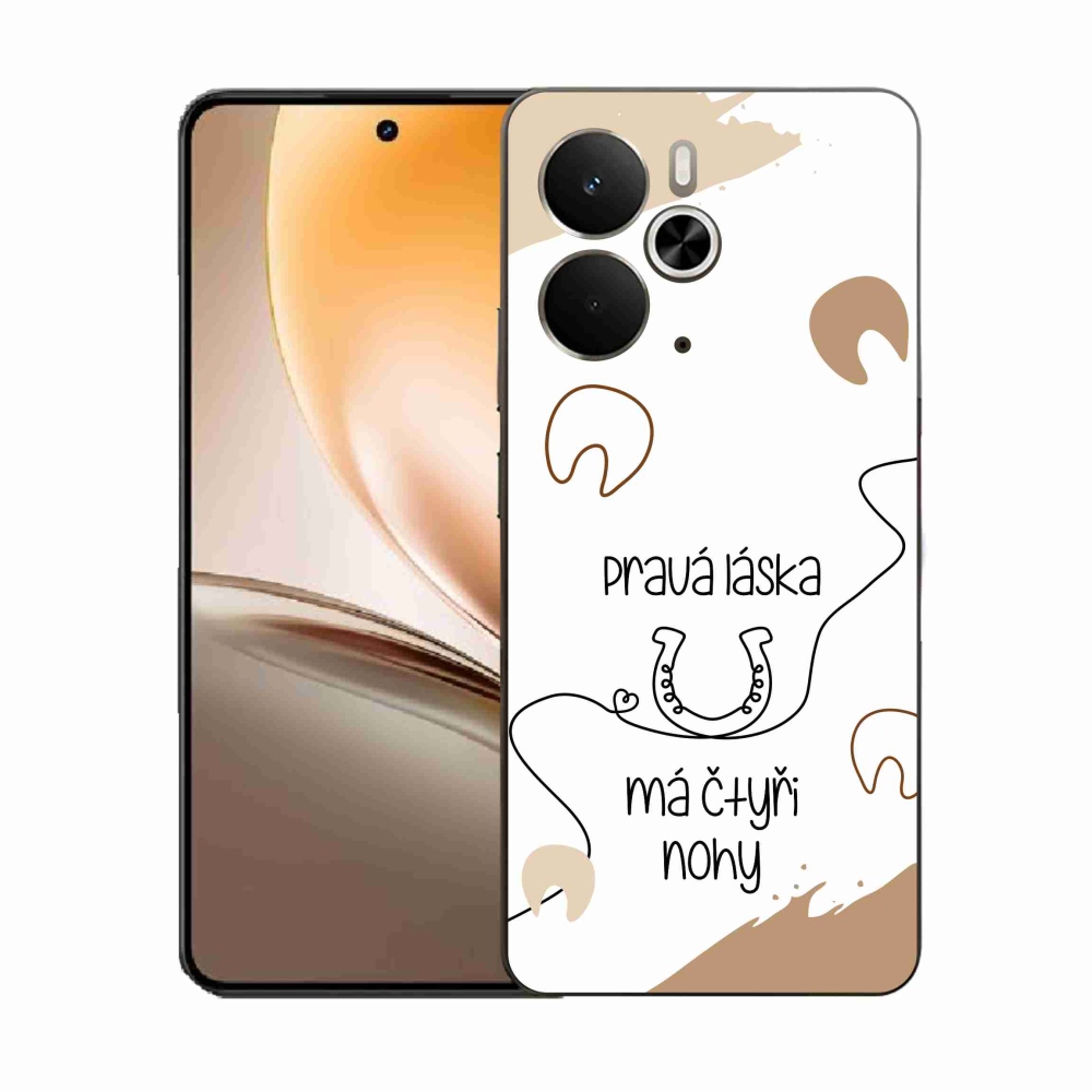 Gélový kryt mmCase na Realme 14 5G - konský motív biele pozadie