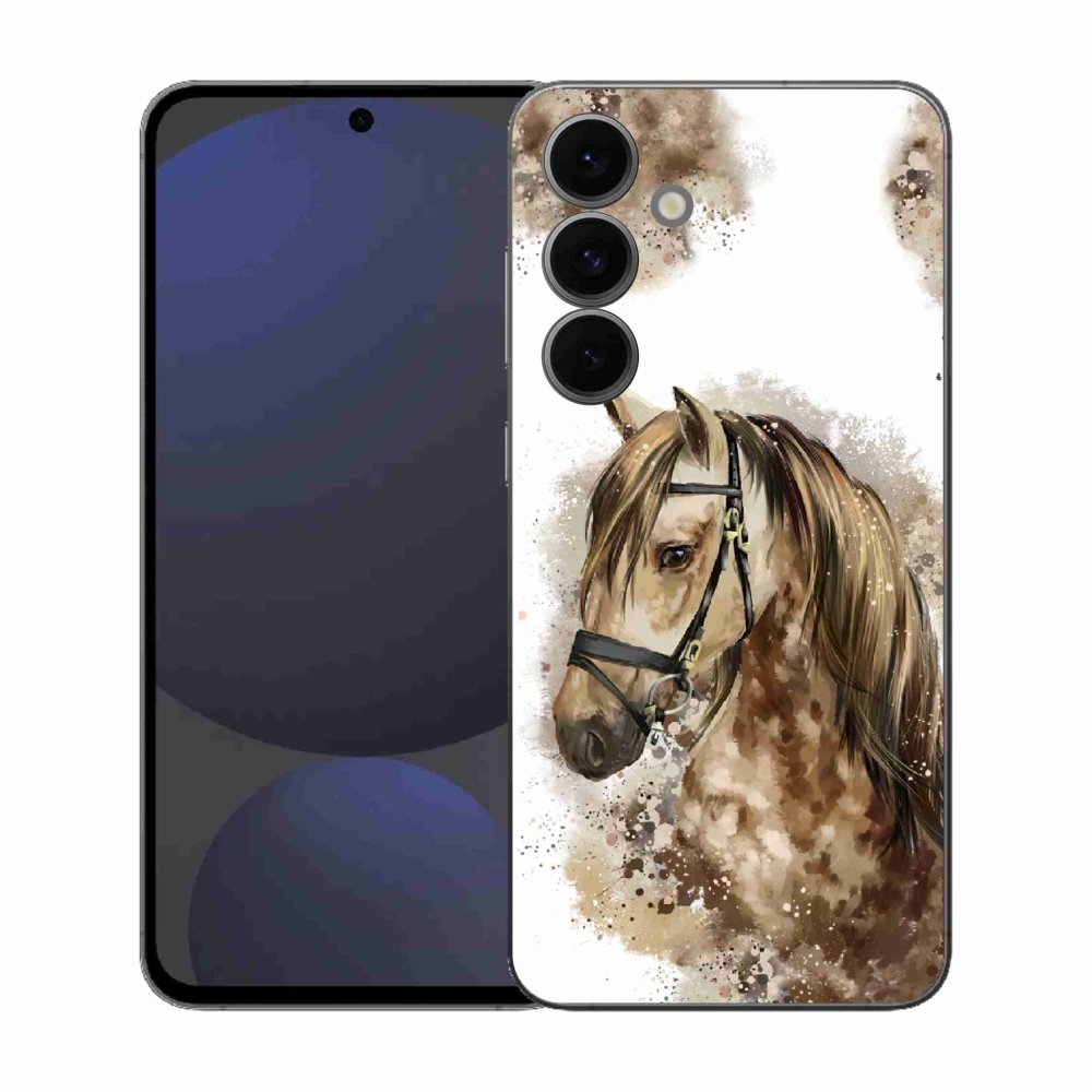 Gélový kryt mmCase na Samsung Galaxy S25 FE - hnedý kreslený kôň