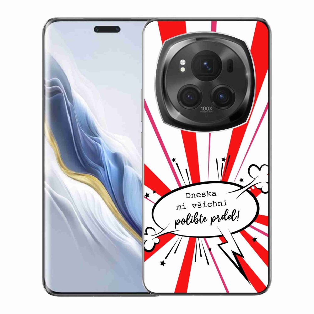 Gélový kryt mmCase na Honor Magic 6 Pro 5G - vtipný text 15 biele pozadie