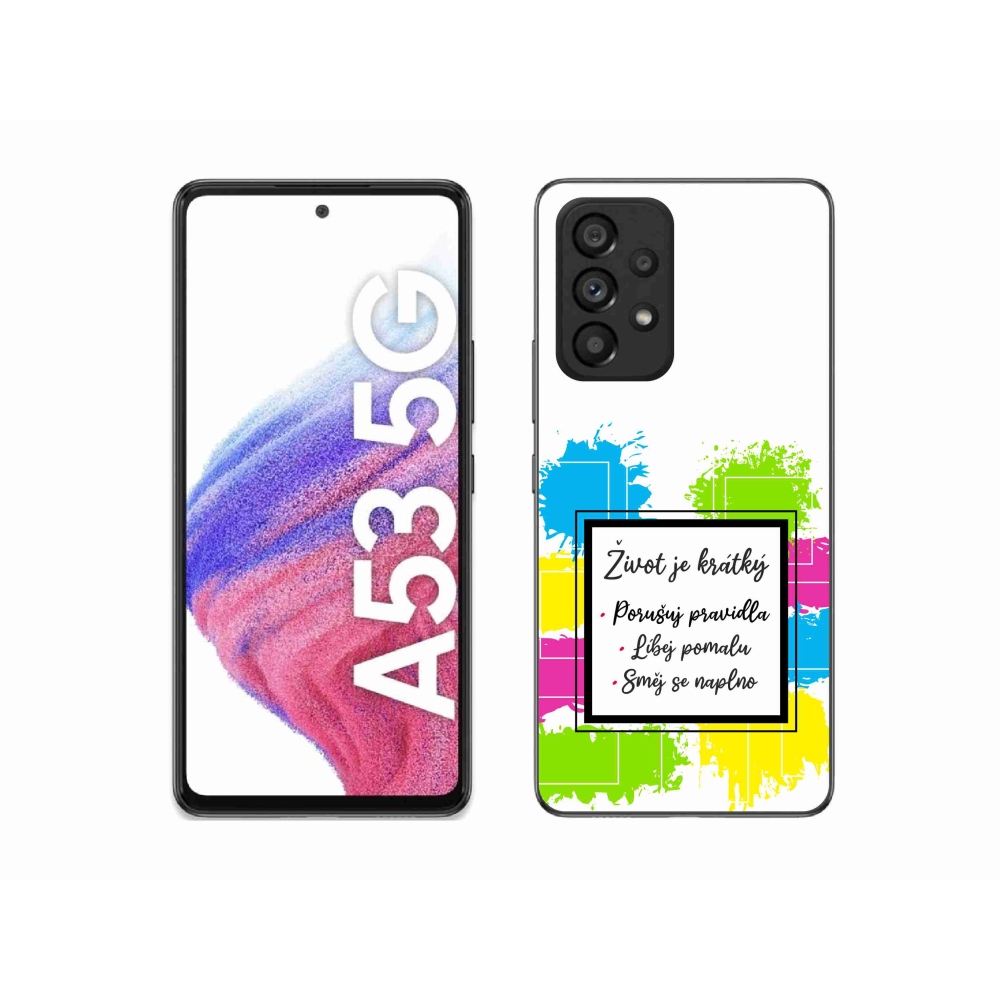 Gélový kryt mmCase na Samsung Galaxy A53 5G - citát 5 biele pozadie