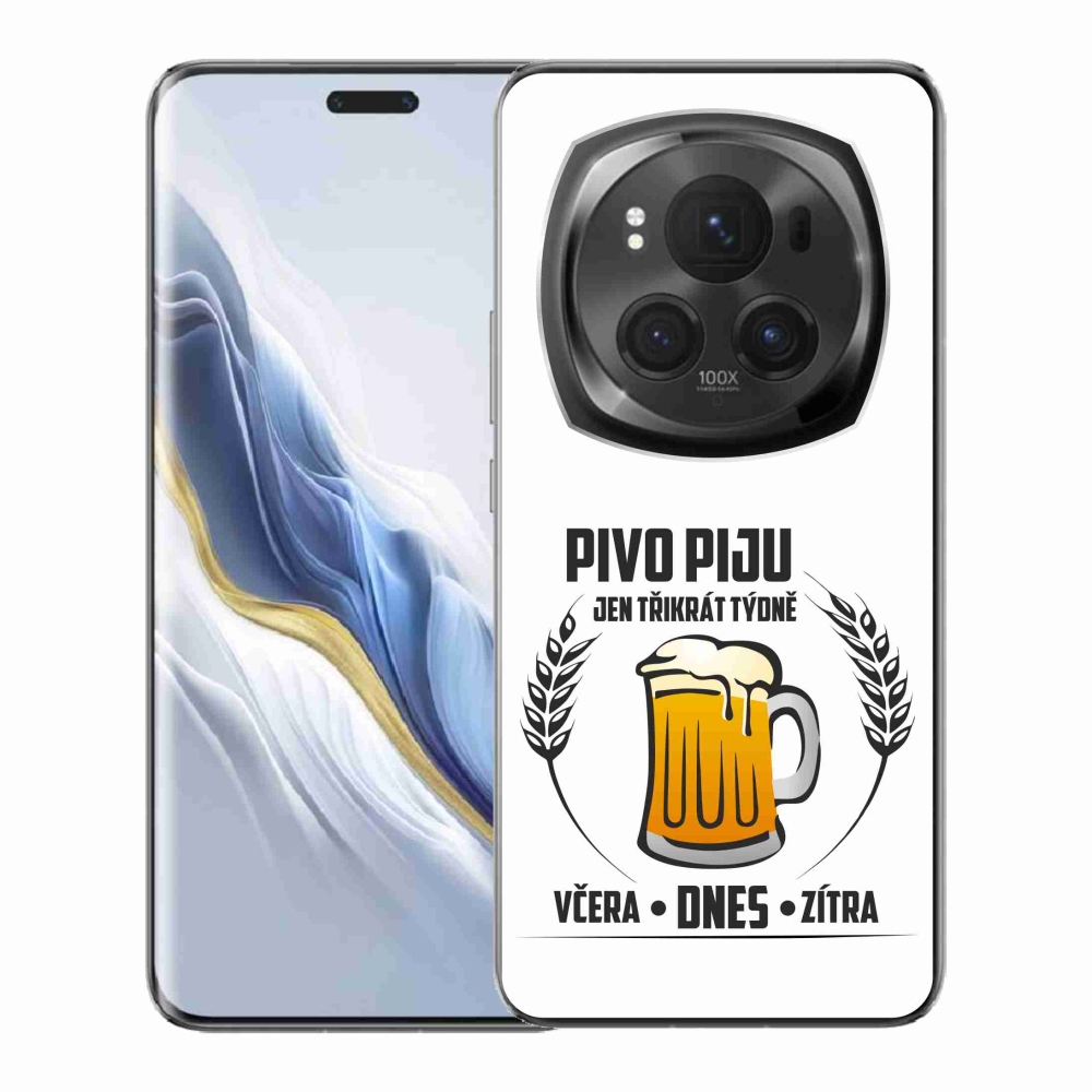 Gélový kryt mmCase na Honor Magic 6 Pro 5G - pivný motív biele pozadie