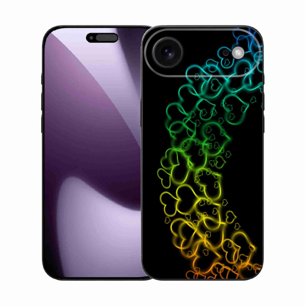 Gélový kryt mmCase na iPhone 17 Air - farebné srdiečka