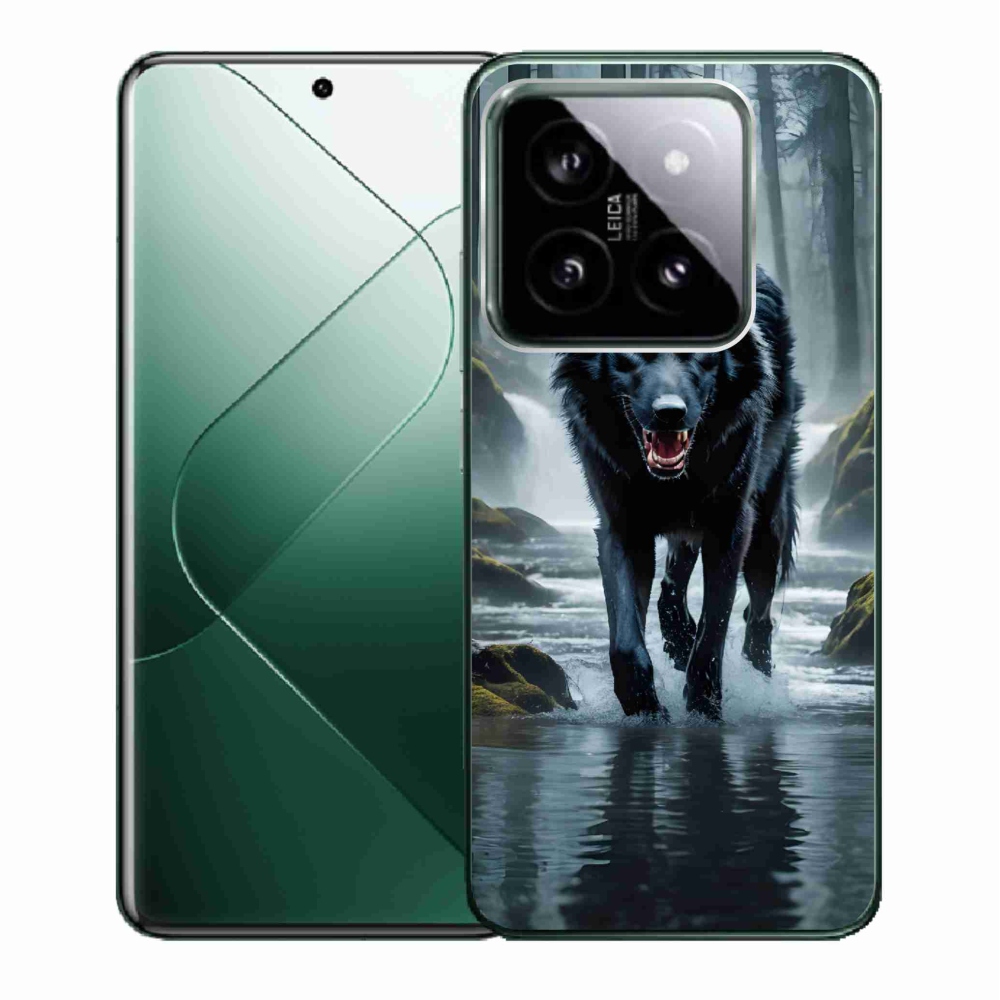 Gélový kryt mmCase na Xiaomi 14 - čierny vlk