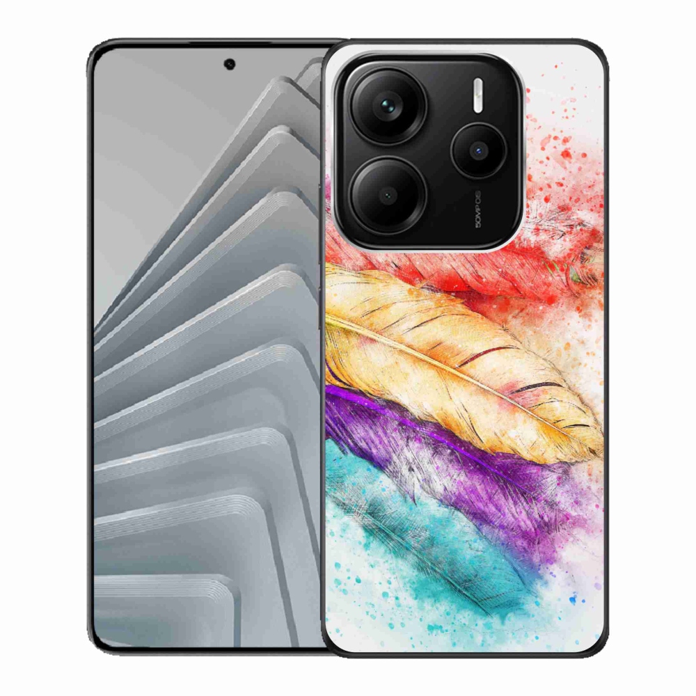 Gélový kryt mmCase na Xiaomi Redmi Note 14 5G - farebné perie