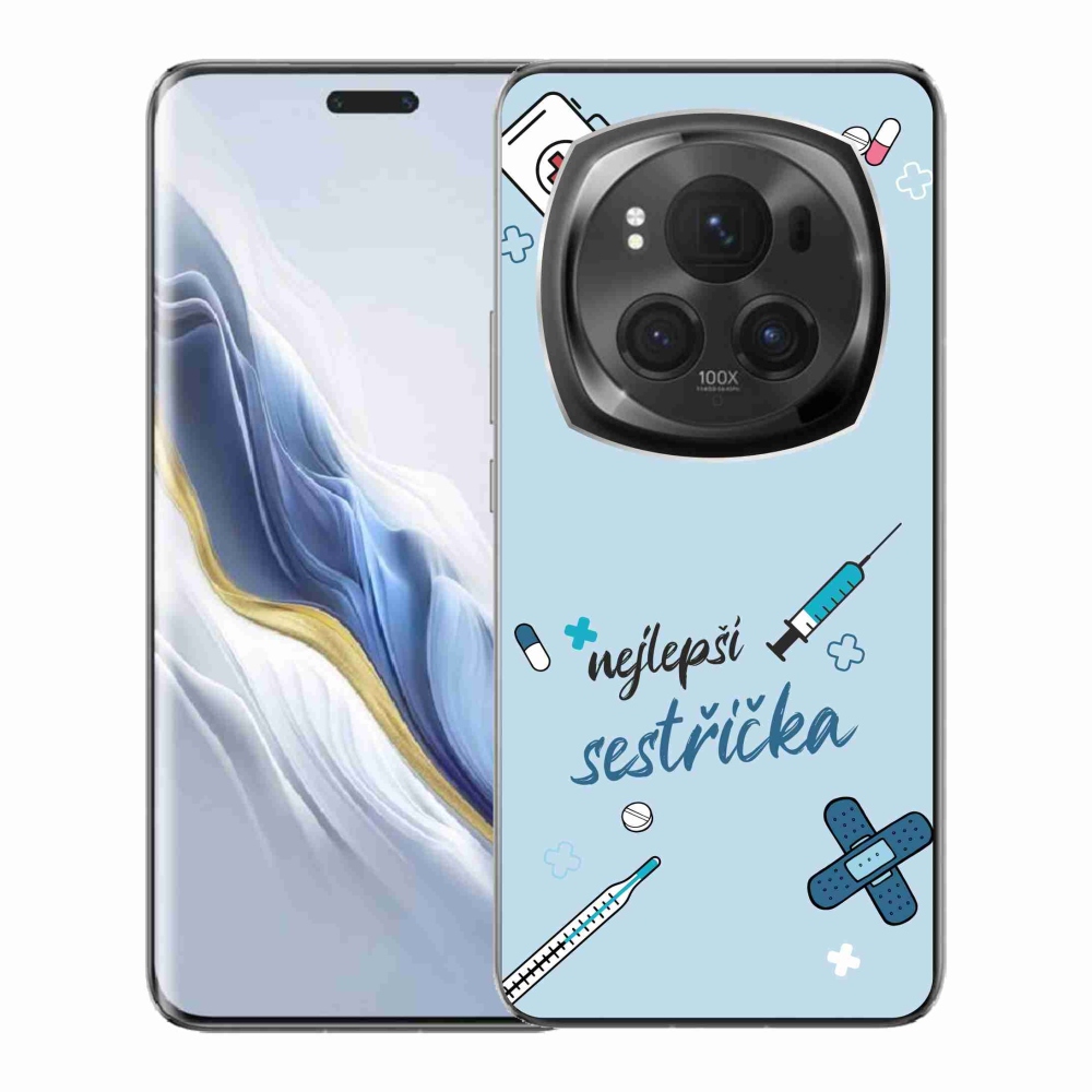 Gélový kryt mmCase na Honor Magic 6 Pro 5G - najlepšia sestrička modré pozadie