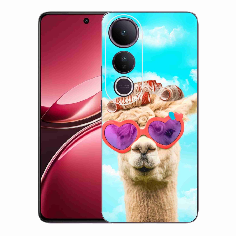 Gélový kryt mmCase na Vivo V50 Lite 4G/5G - lama s okuliarmi