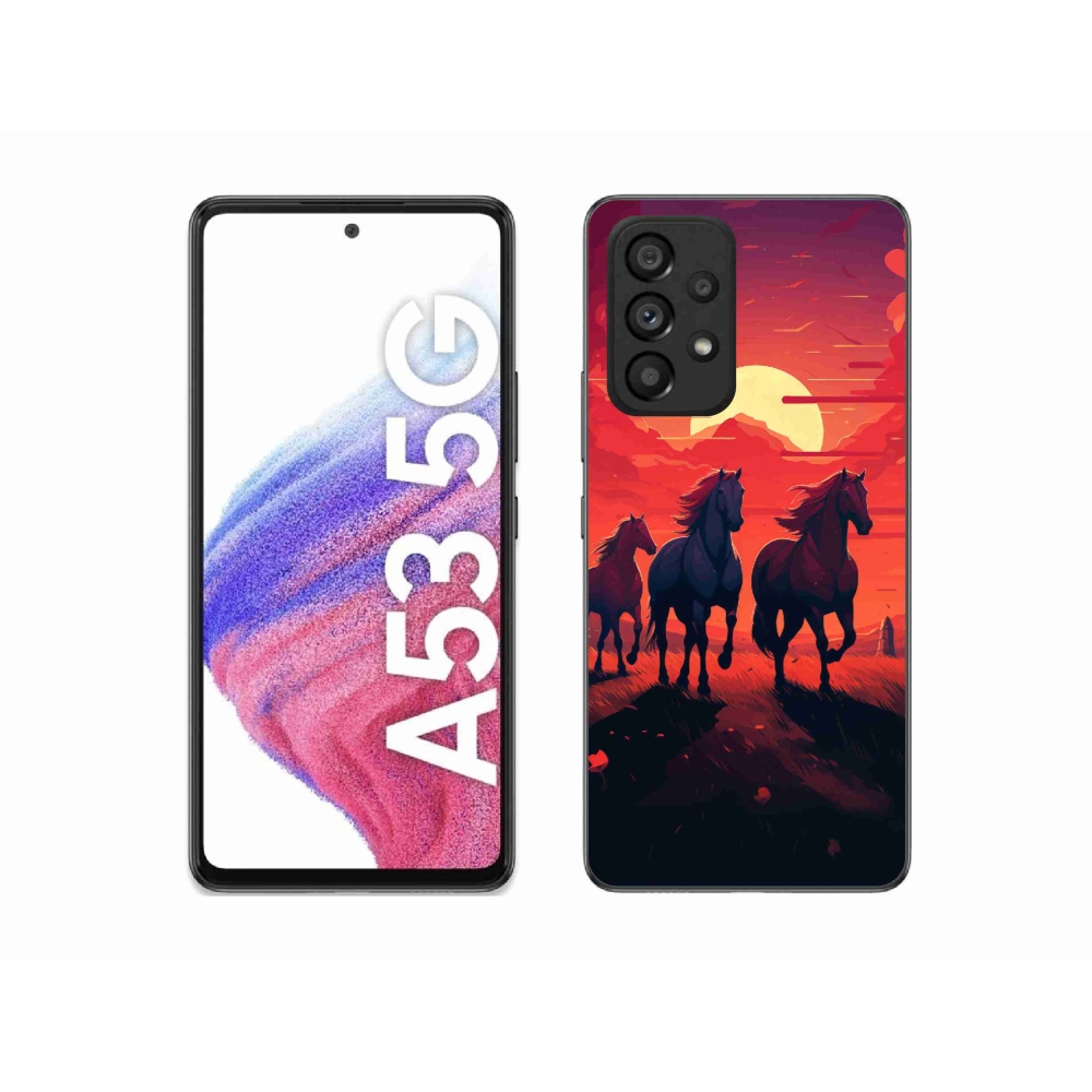 Gélový kryt mmCase na Samsung Galaxy A53 5G - kone a západ slnka