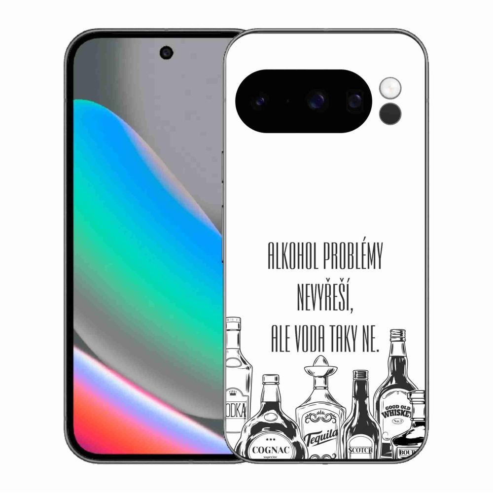 Gélový kryt mmCase na Google Pixel 10 Pro - vtipný text biele pozadie