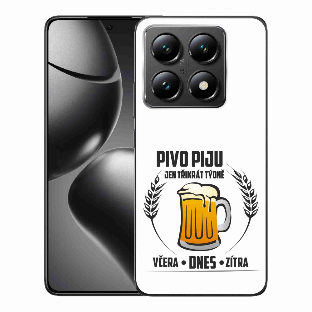 Gélový kryt mmCase na Xiaomi 14T - pivný motív biele pozadie