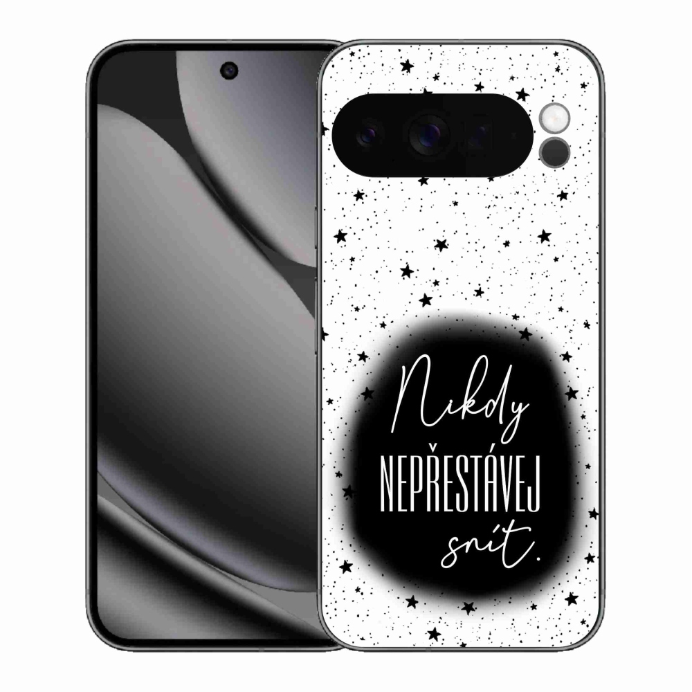Gélový kryt mmCase na Google Pixel 10 Pro XL - citát 1 čiernobiele pozadie