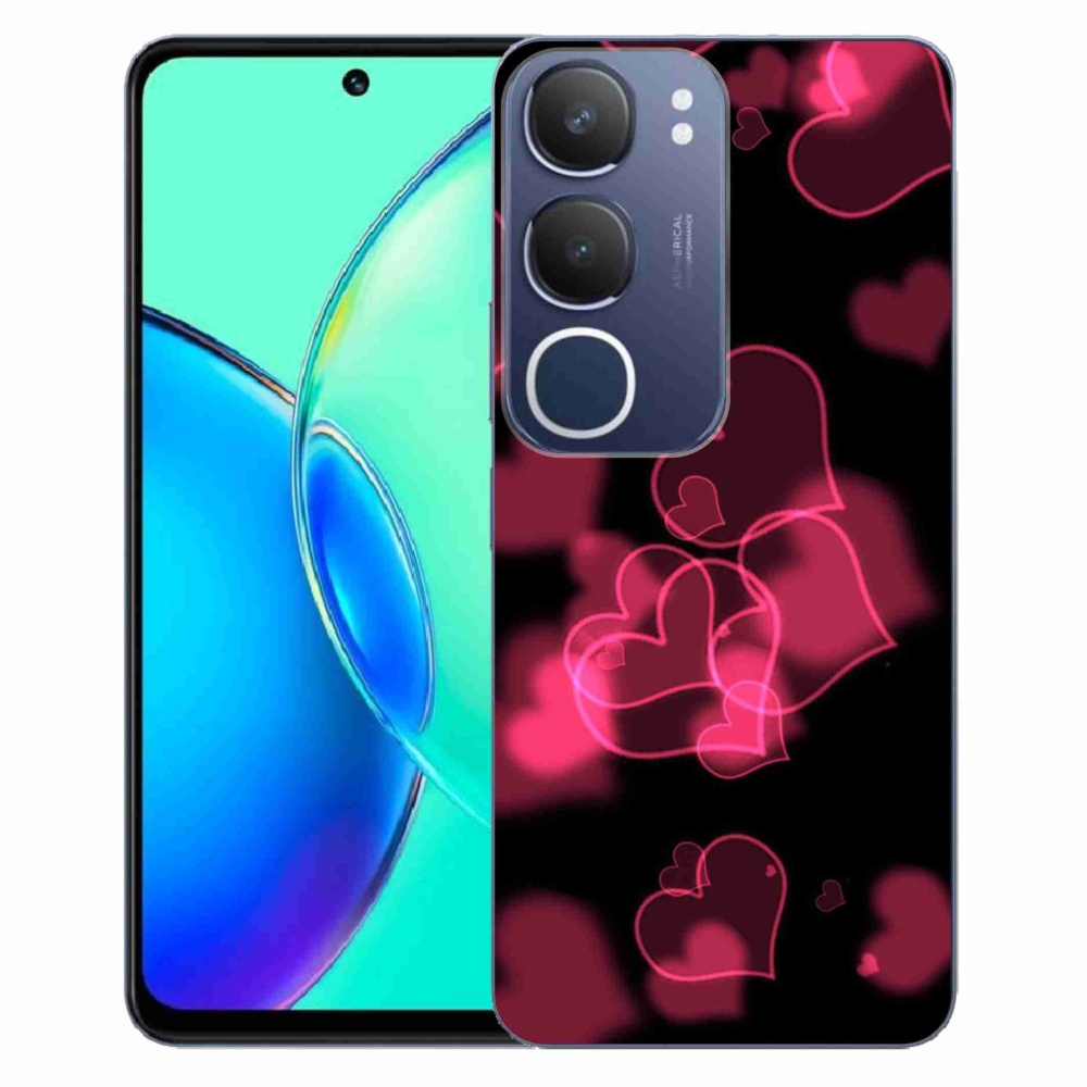 Gélový kryt mmCase na Vivo Y19s - červená srdiečka