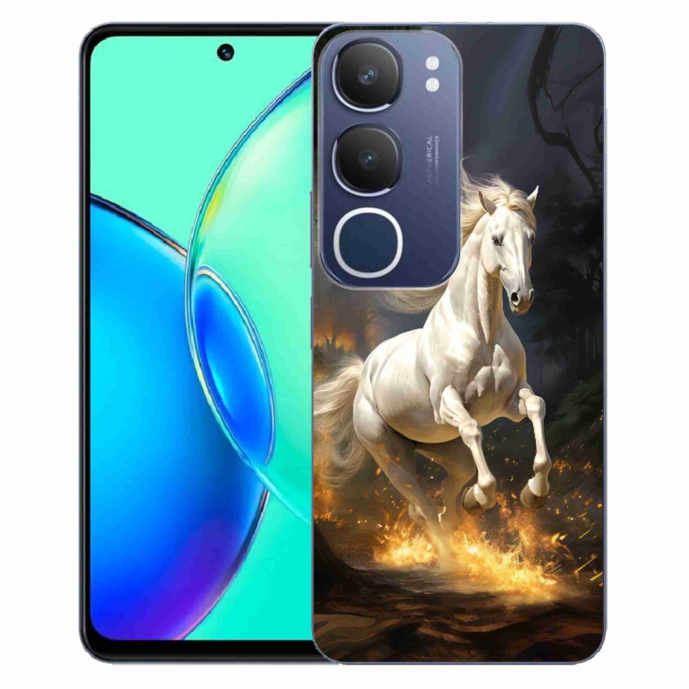 Gélový kryt mmCase na Vivo Y19s - biely kôň 2