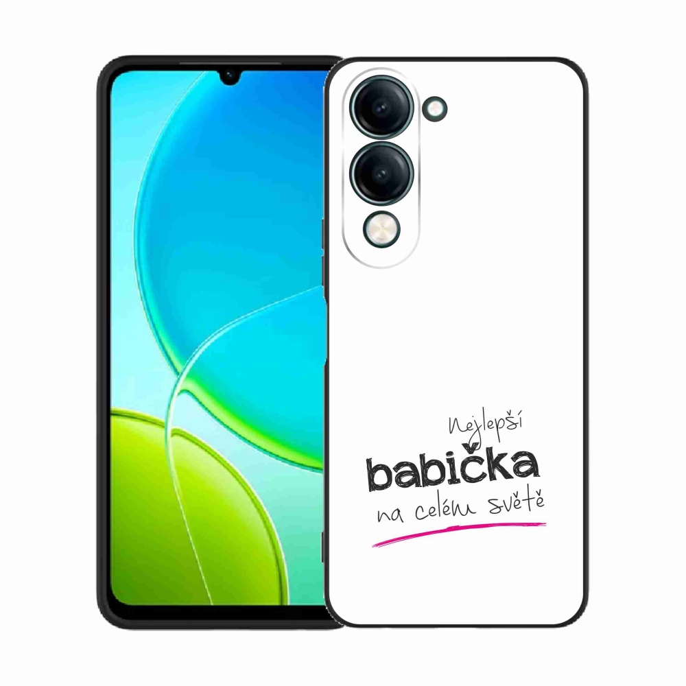 Gélový kryt mmCase na Vivo Y29s 5G - najlepšia babička 4 biele pozadie