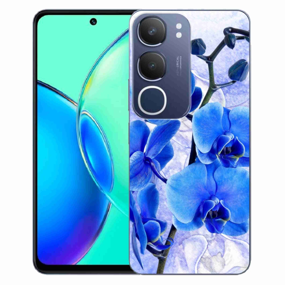 Gélový kryt mmCase na Vivo Y19s - modré kvety