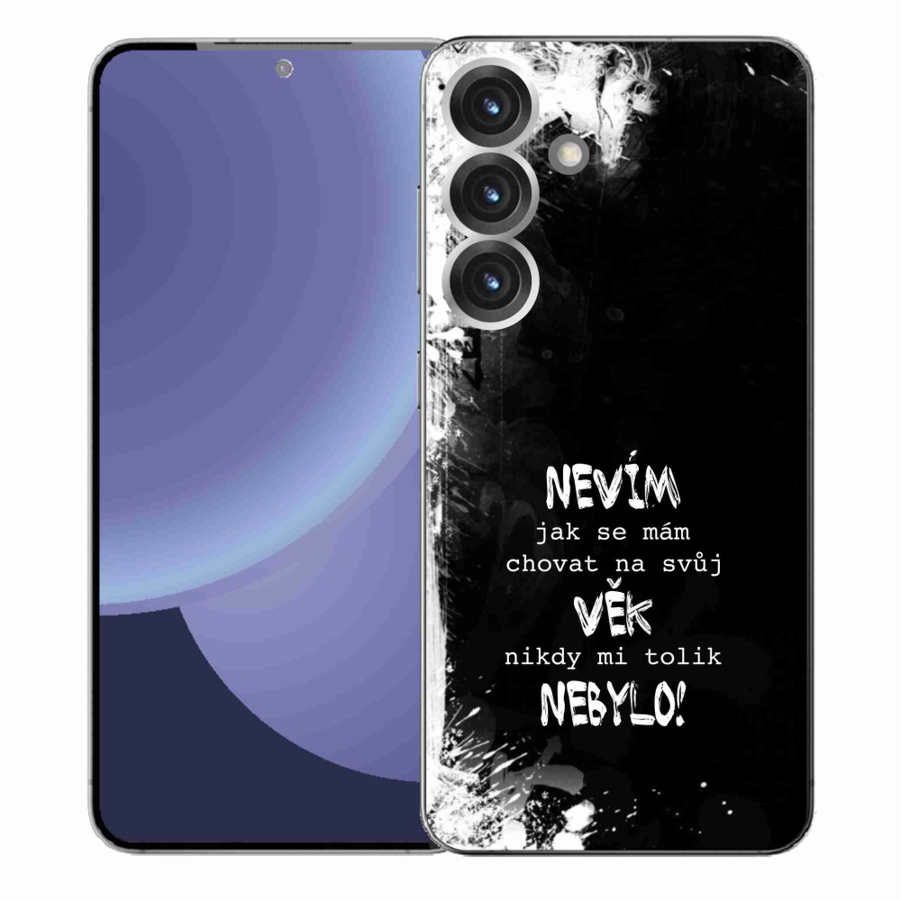 Gélový kryt mmCase na Samsung Galaxy S25+ - vtipný text 14 čierne pozadie
