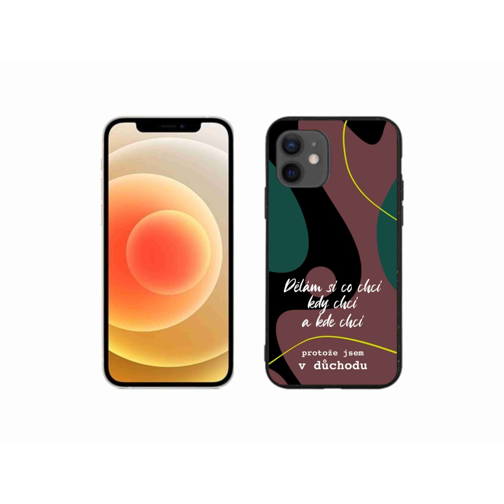 Gélový kryt mmCase na iPhone 12 mini - vtipný text 10 čierne pozadie