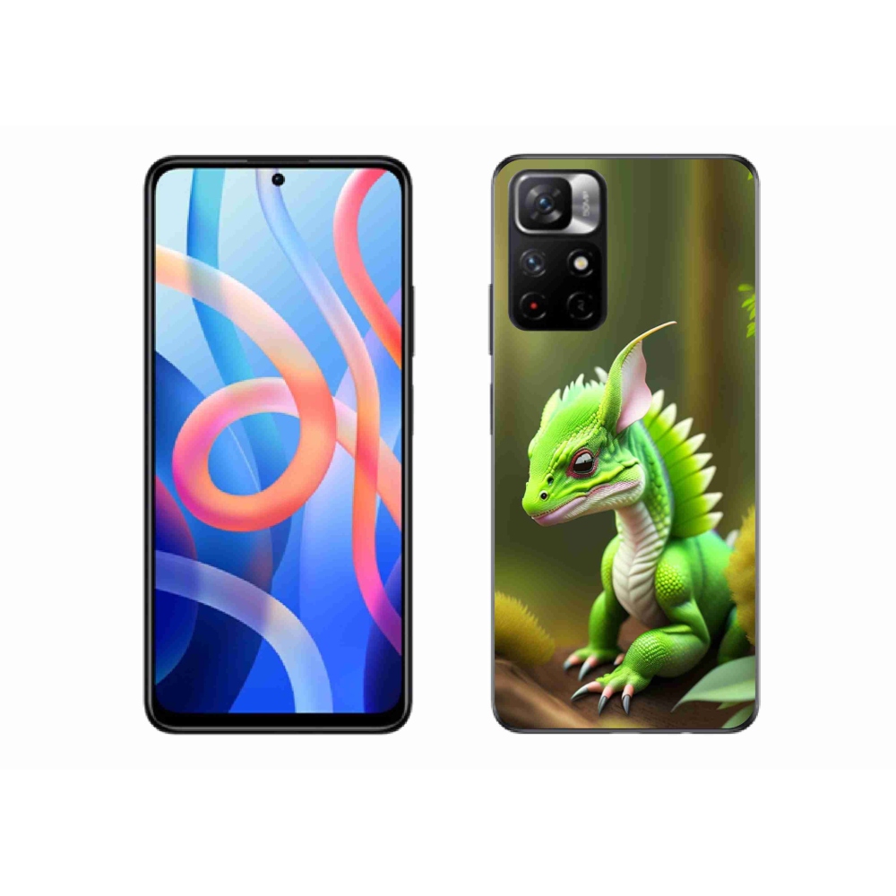 Gélový kryt mmCase na Xiaomi Poco M4 Pro 5G - zelený dráčik