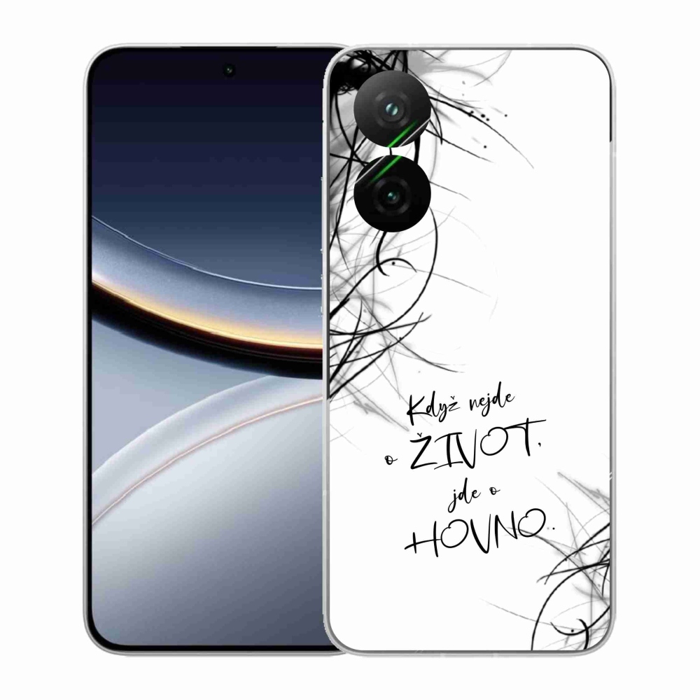 Gélový kryt mmCase na Xiaomi Poco F7 5G - vtipný text 16 biele pozadie