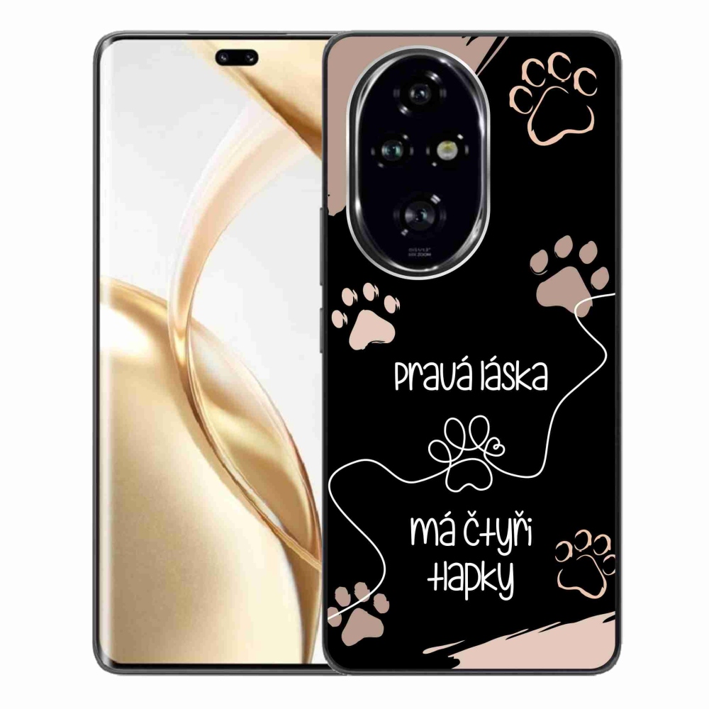 Gélový kryt mmCase na Honor 200 Pro 5G - psí motív 1 čierne pozadie