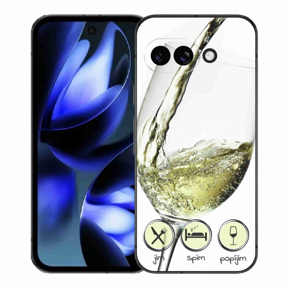 Gélový kryt mmCase na Google Pixel 9a - pohár vína bielej
