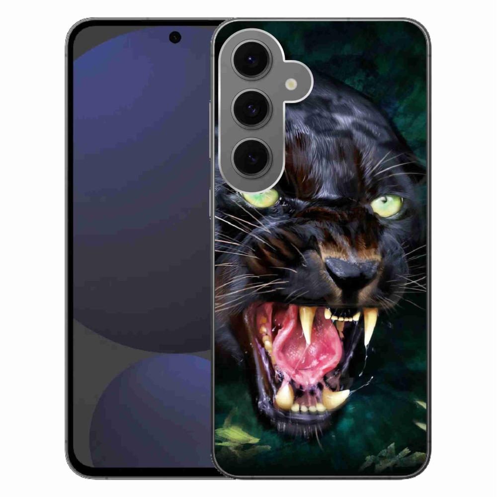 Gélový kryt mmCase na Samsung Galaxy S24 FE - rozzúrený čierny panter