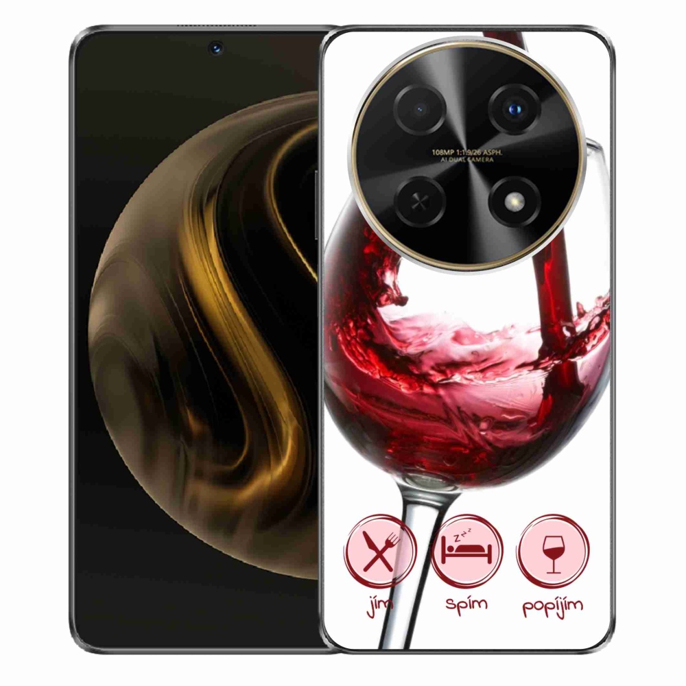 Gélový obal mmCase na Huawei Nova 12i - pohár vína červené