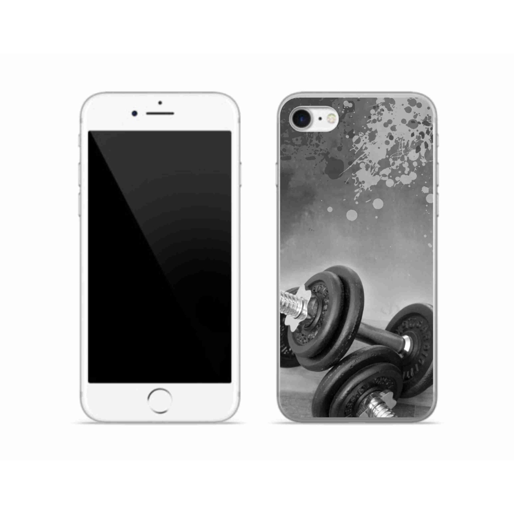 Gélový kryt mmCase na iPhone SE (2022) - činky 1