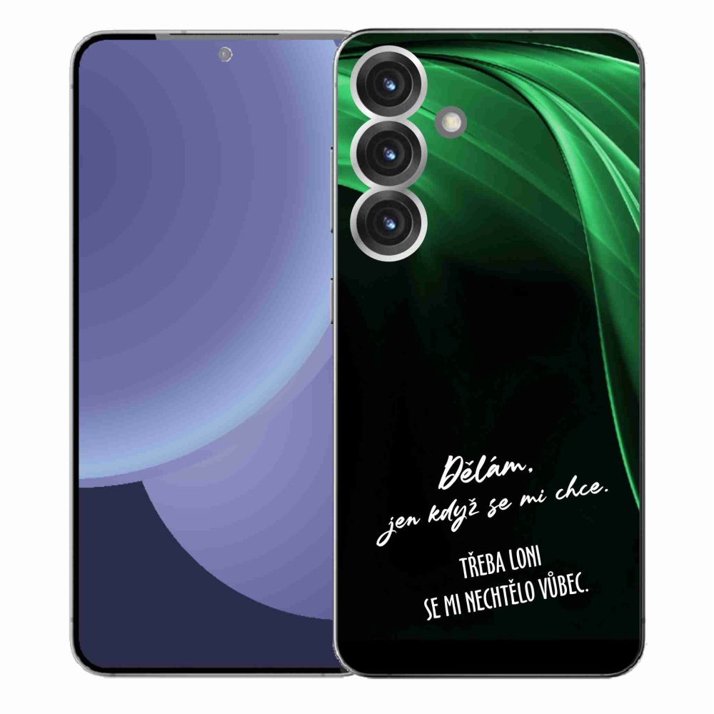 Gélový kryt mmCase na Samsung Galaxy S25+ - vtipný text 12 čierne pozadie
