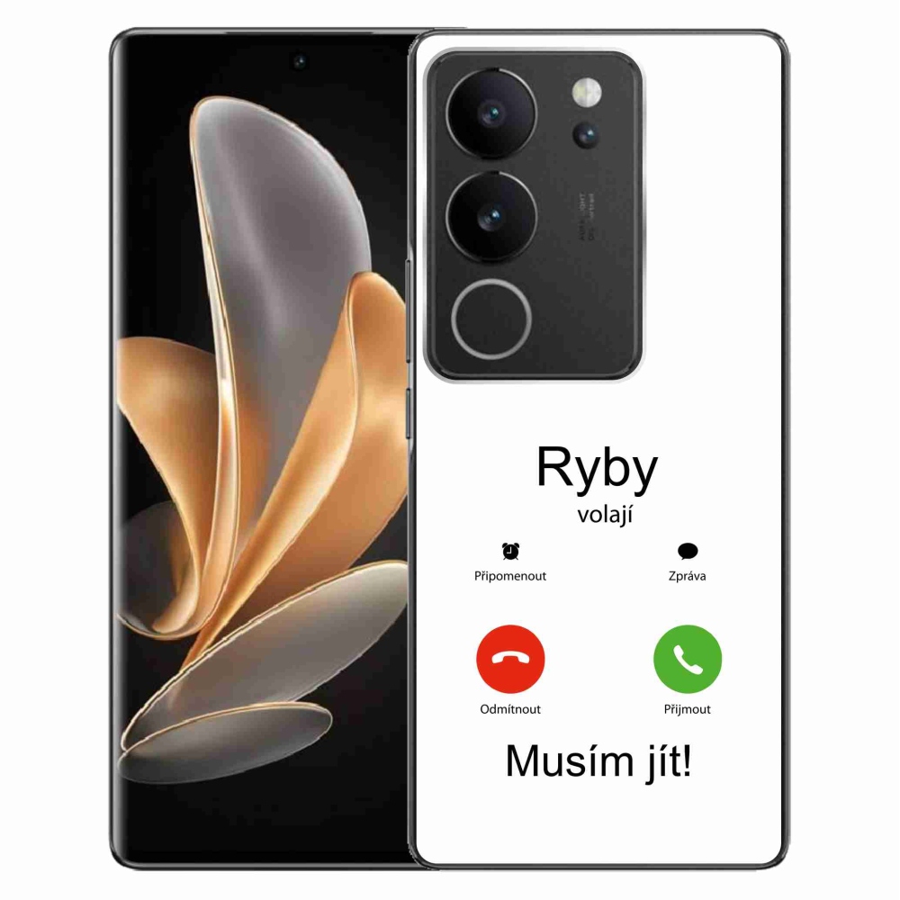 Gélový kryt mmCase na Vivo V29 5G - ryby volajú biele pozadie