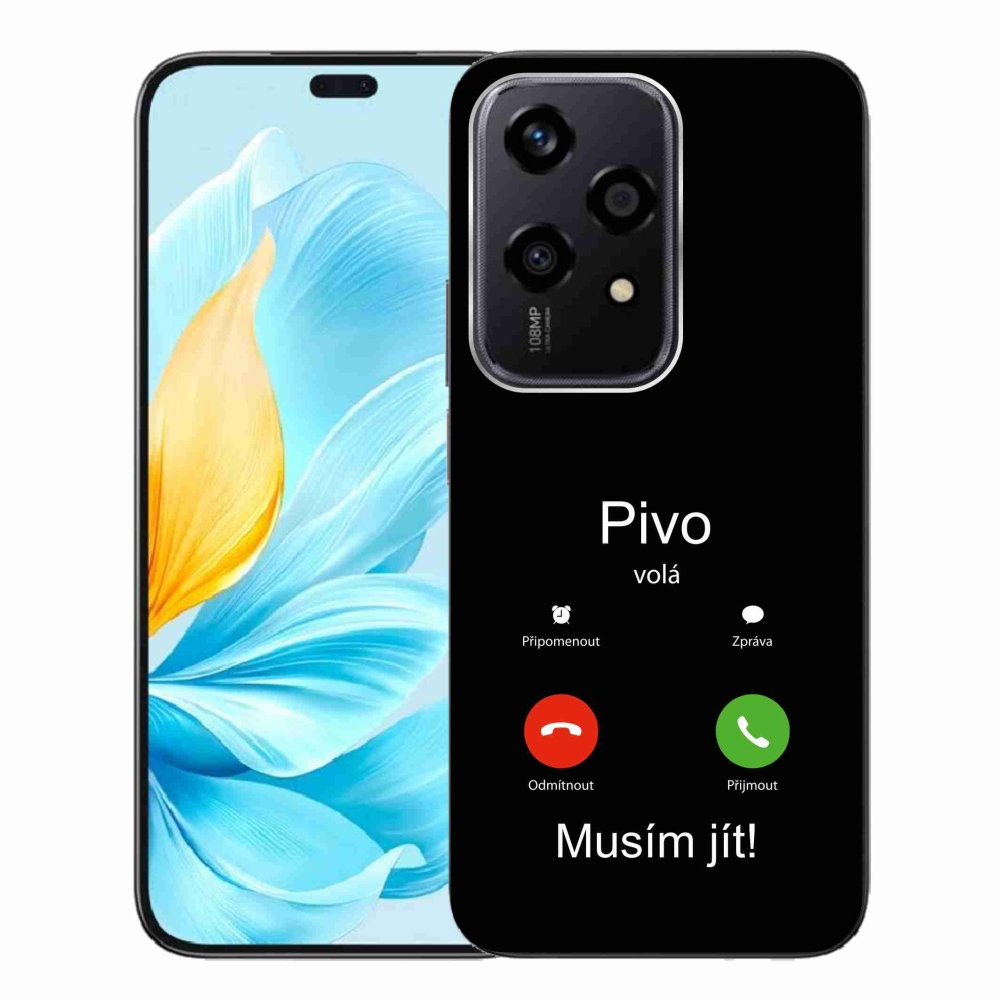 Gélový kryt mmCase na Honor 200 Lite 5G - pivo volá čierne pozadie