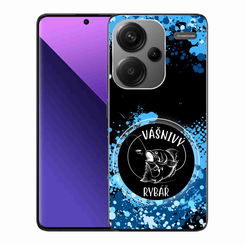 Gélový kryt mmCase na Xiaomi Redmi Note 13 Pro+ 5G - vášnivý rybár čierne pozadie